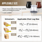 BUMACO 40Pcs Chair Leg Floor Protectors for Hardwood Floors, Silicone Pads Covers (Universal L Clear Fit 1.3"-2")