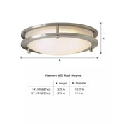 Hampton Bay Flaxmere 12" Brushed Nickel LED Flush Mount Ceiling Light