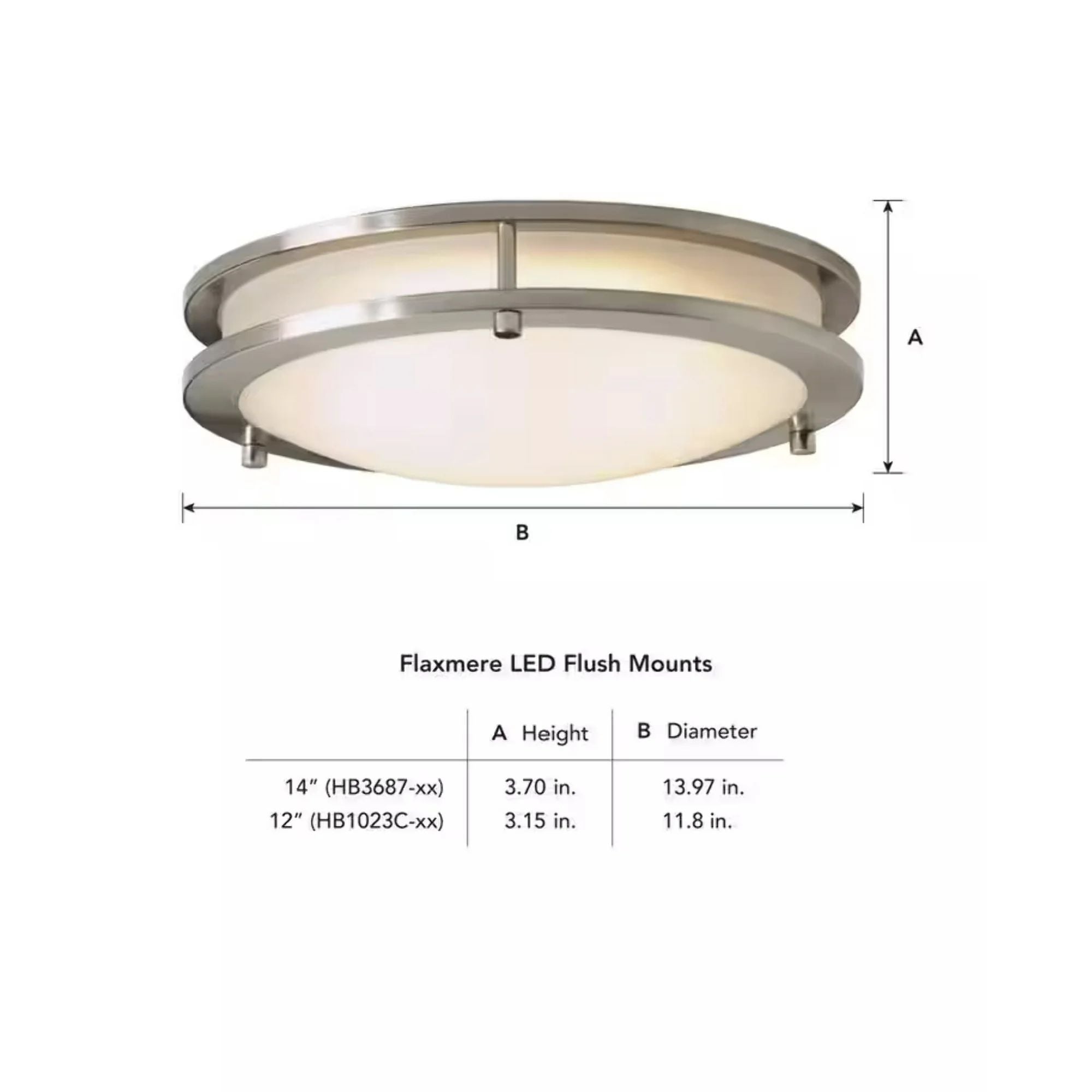 Hampton Bay Flaxmere 12" Brushed Nickel LED Flush Mount Ceiling Light