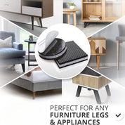 Non-Slip Furniture Pads – Premium 16 Pcs, 2" Self-Adhesive Furniture Grippers – Grey/Black