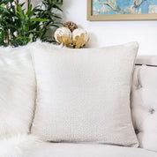 Homey Cozy Chloe Jacquard Plaid Throw Pillow – Houndstooth, Ivory, 20x20