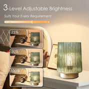 ULAROOM Battery Operated Lamp with Remote – Cordless, Dimmable Table Lamp with Timer – Forest Green / Gold