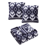 Morgan Home 3-Piece Decorative Pillows & Throw Set – Navy Fair Isle
