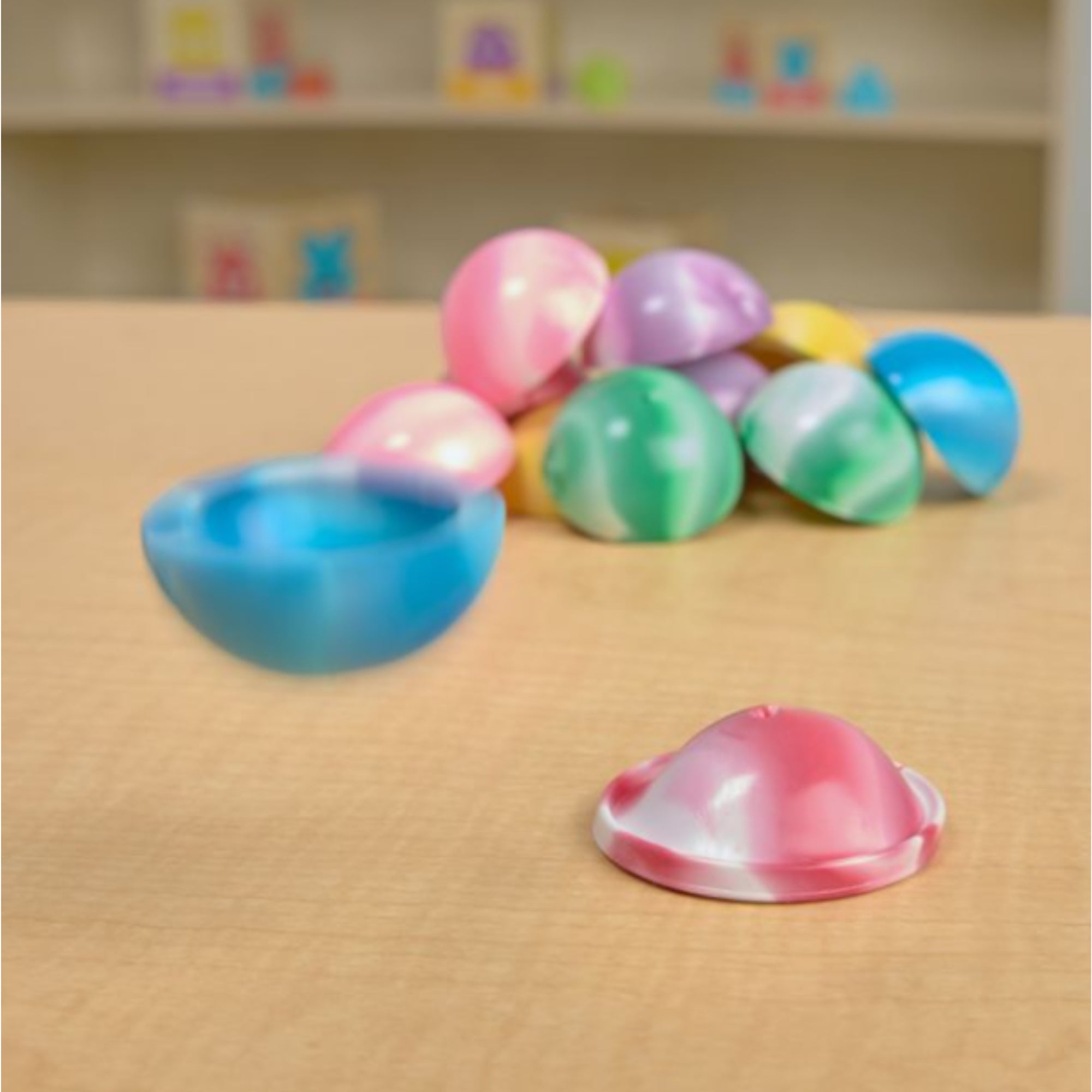 Large Marbleized Poppers – 12 Pack – Assorted Colors – Vinyl Party Toys by Discount School Supply