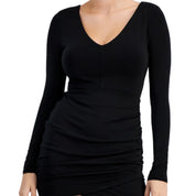Bar III Women's Long-Sleeve Knit Mini Dress – Deep Black, Size - XL