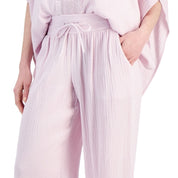 JM Collection Plus Size Gauze Drawstring Pants – Lilac Sky, Size - 2X