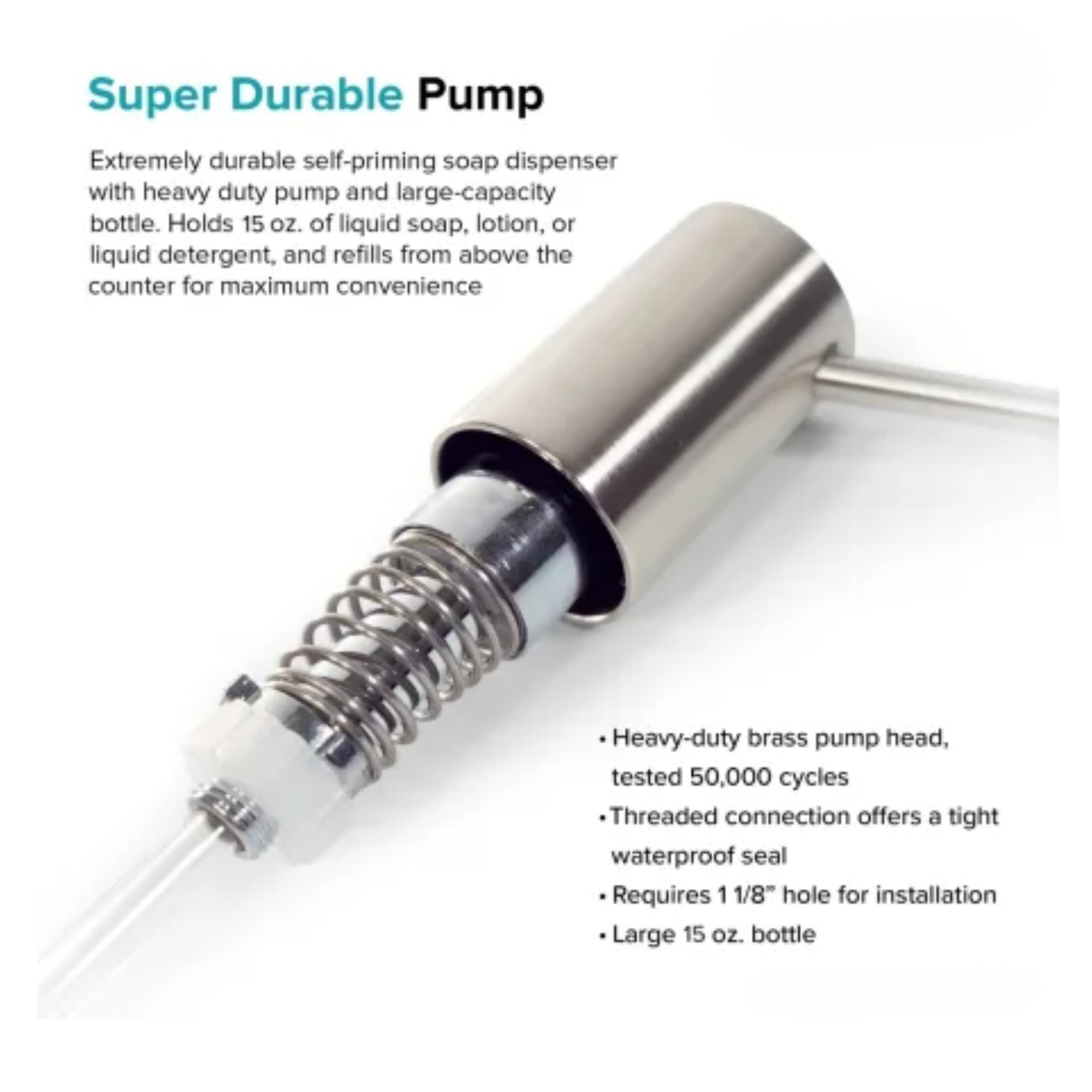 Kraus Kitchen Soap and Lotion Dispenser – Stainless Steel, Brass Construction