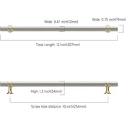 Asidrama 10 Pack – 10 Inch (254mm) Gold and Brushed Satin Nickel Kitchen Cabinet Handles