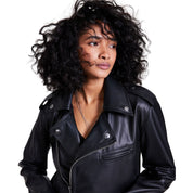 Bar III Women's Faux-Leather Jacket – Deep Black, XXS