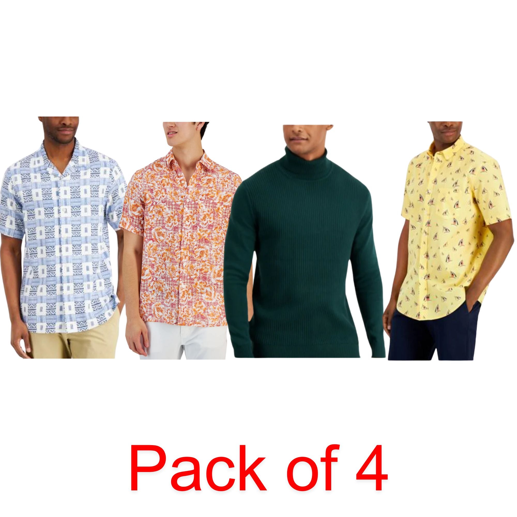 Club Room Men’s Casual Shirt Bundle – 4-Pack – Medium