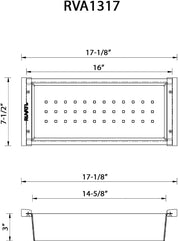 Ruvati Workstation Sink Colander 17" Stainless Steel with Wooden Handles – RVA1317, Compatible with LedgeFit Workstation Sinks