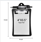 Clipco Mini Clipboard with Magnetic Back – Includes Paper Pad and Pen (2-Pack, Black)
