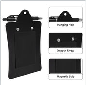 Clipco Mini Clipboard with Magnetic Back – Includes Paper Pad and Pen (2-Pack, Black)
