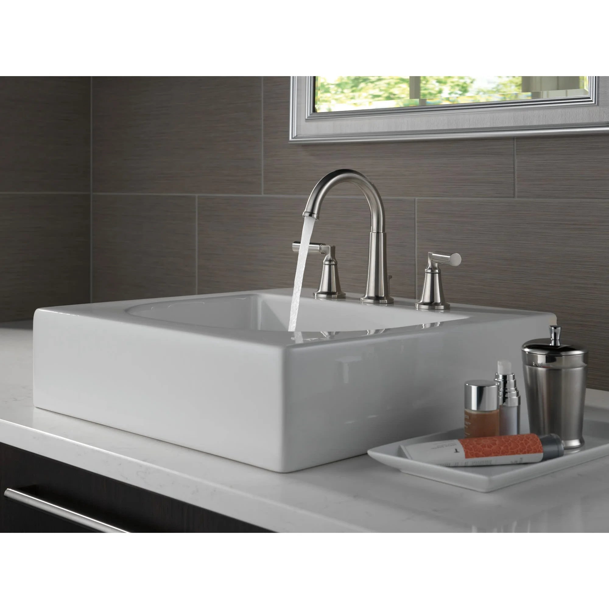 Delta Bowery 1.2 GPM Widespread Bathroom Faucet with Pop-Up Drain – Brilliance Polished Nickel