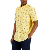 Club Room Men's Regatta Race Poplin Shirt Lemon Frost - Size Small