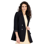 Bar III Women's Double-Breasted Blazer – Deep Black, Size - XXS