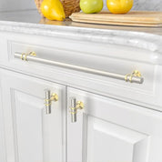 Asidrama 10 Pack – 10 Inch (254mm) Gold and Brushed Satin Nickel Kitchen Cabinet Handles