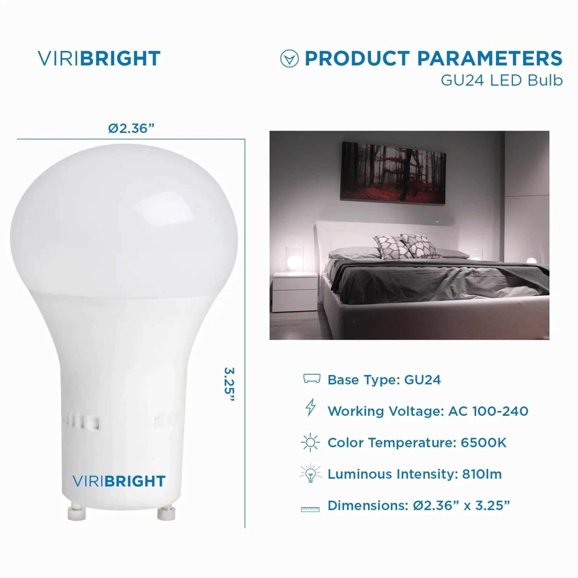 Viribright LED 60-Watt EQ A19 GU24 General Purpose Light Bulb