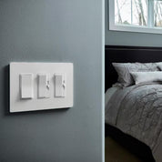 450W Rocker Dimmer and Wall Plate for LED/CFL/Halogen/Incandescent Bulbs – 3-Way/1-Pole, White