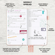 Clever Fox Pocket Planner Weekly – Undated Mini Goal & Productivity Calendar, Purse Size 3.7" x 6.7", Rose Gold