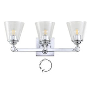 JONATHAN Y Marion 3-Light 21" Wide Bathroom Vanity Light – Chrome
