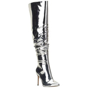 I.N.C. International Concepts Women's Iyonna Over-the-Knee Slouch Boots - Silver 6.5M