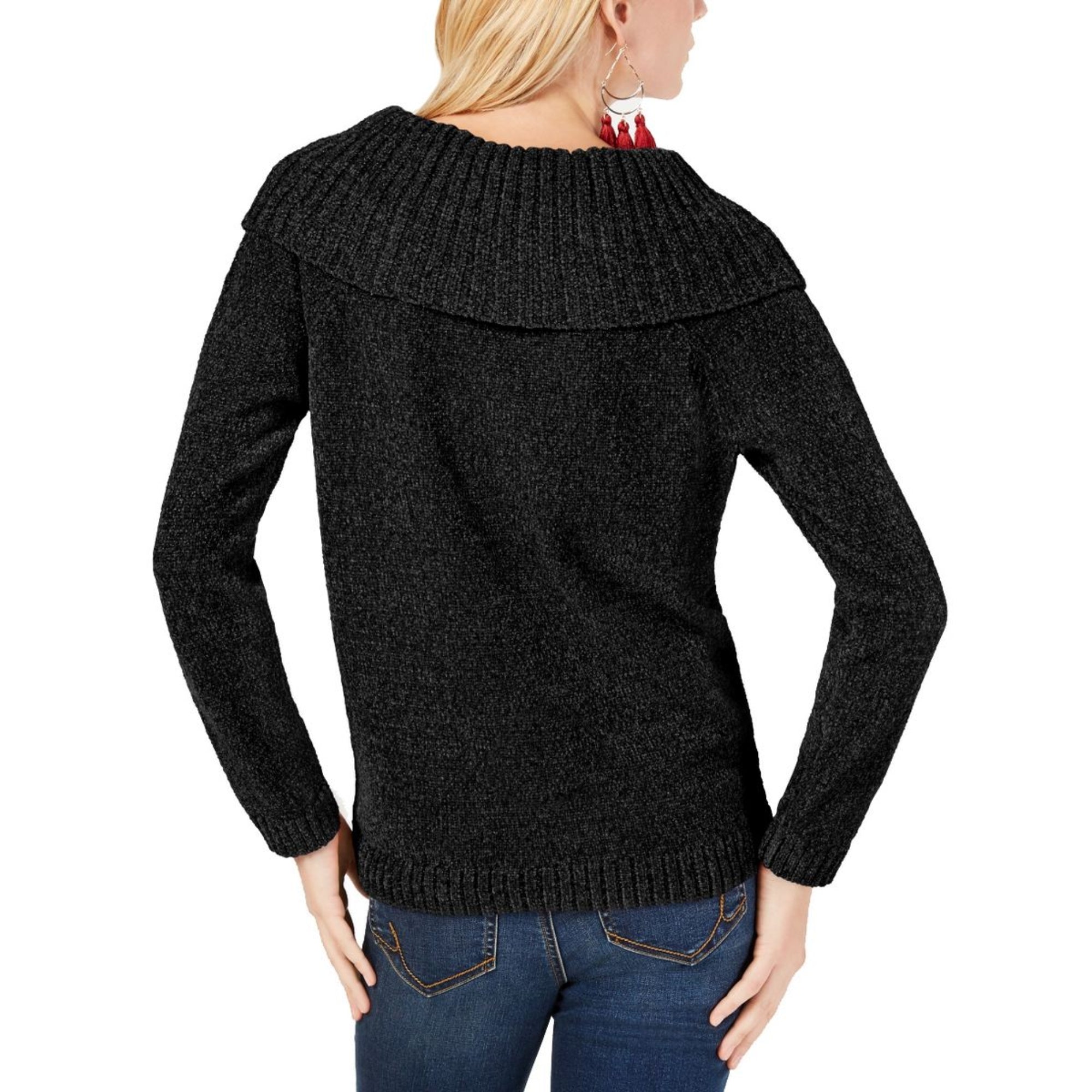 INC $89 Womens New Black Crew Neck Long Sleeve Casual Sweater XXL B+B