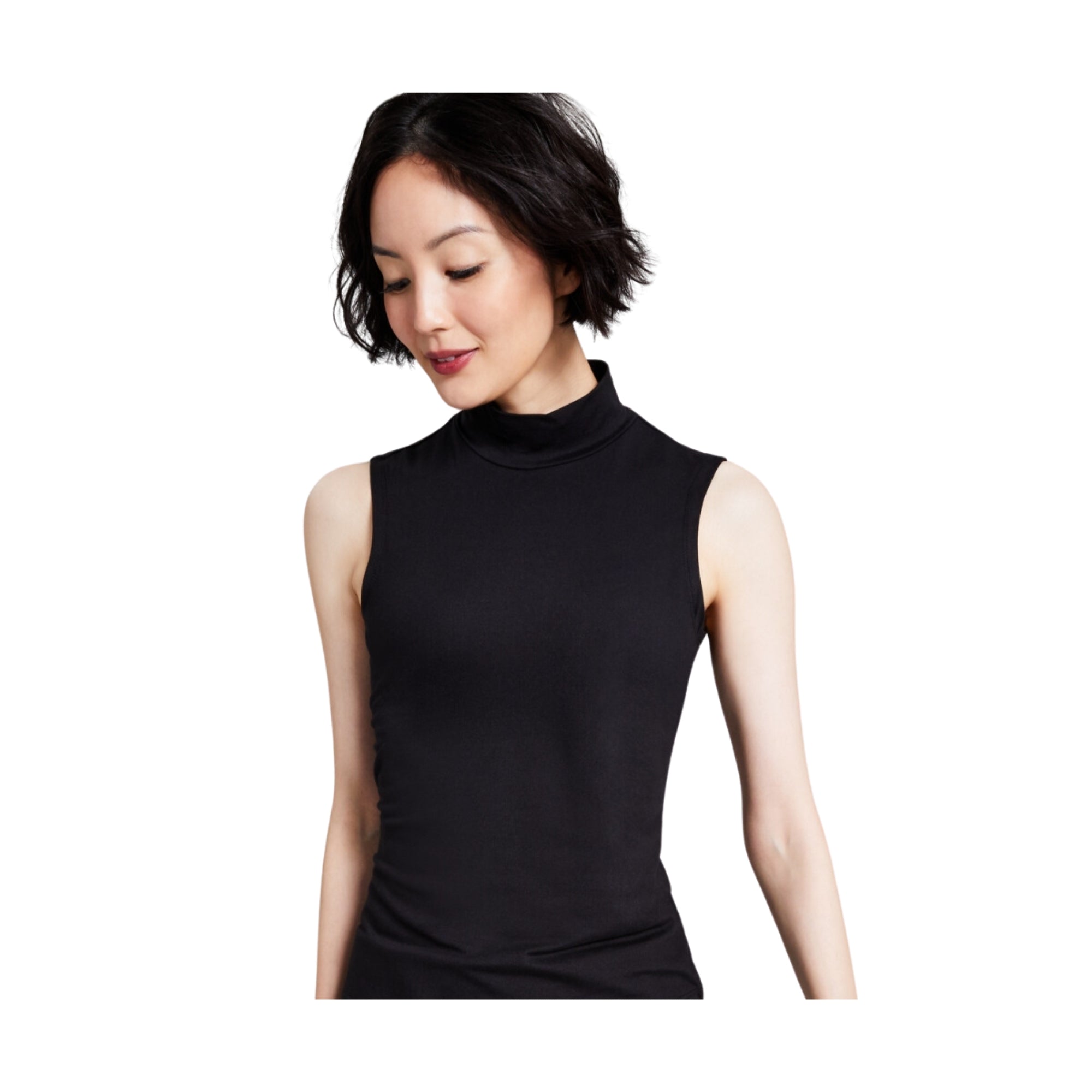 And Now This Women's Mock-Neck Sleeveless Top – Black, One Size