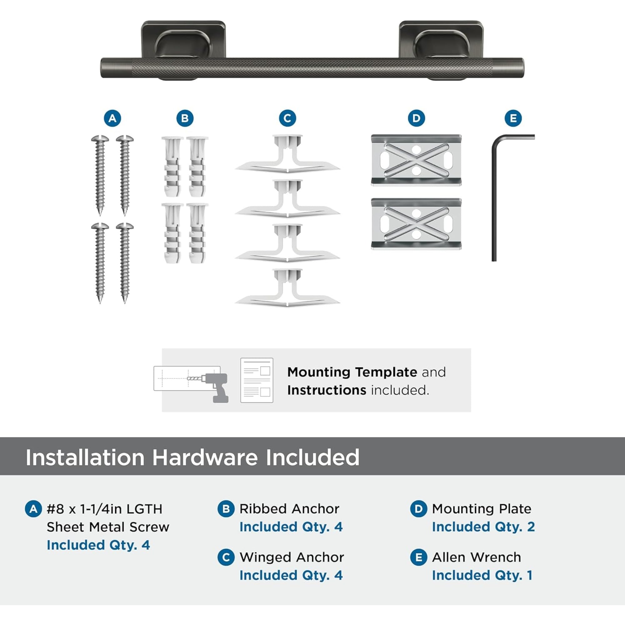 BH26616 Esquire 13-5/8" Towel Bar – Gunmetal Bathroom Hardware
