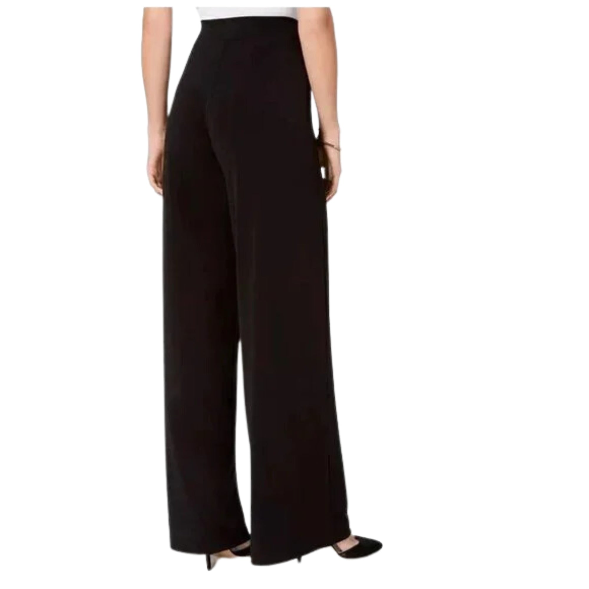 Alfani Women's Plus Size Wide-Leg Pull-On Knit Pants – Deep Black, Size - XS