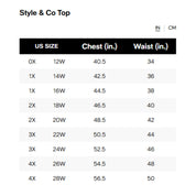 Style & Co Plus Size Woven Split-Neck Top - Shiitake - Size 3X