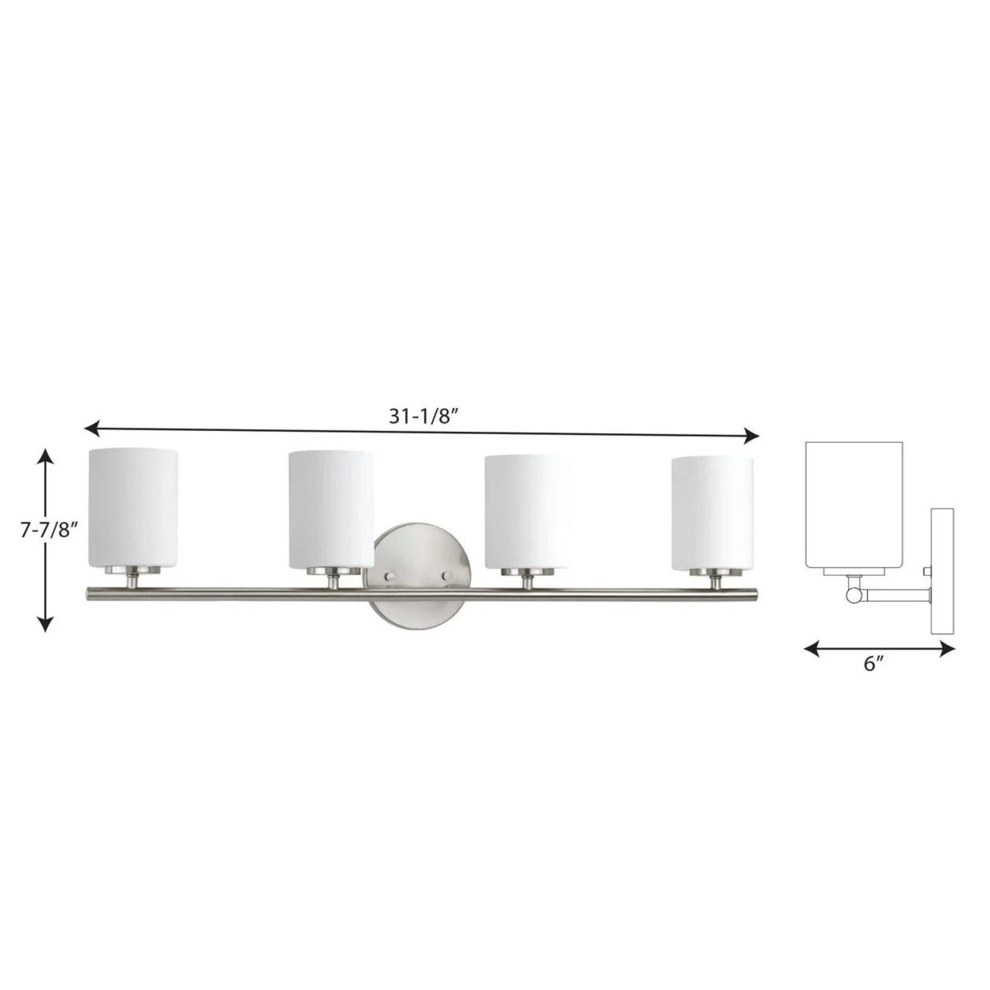 Progress Lighting Replay 4-Light Bath & Vanity Fixture – Brushed Nickel