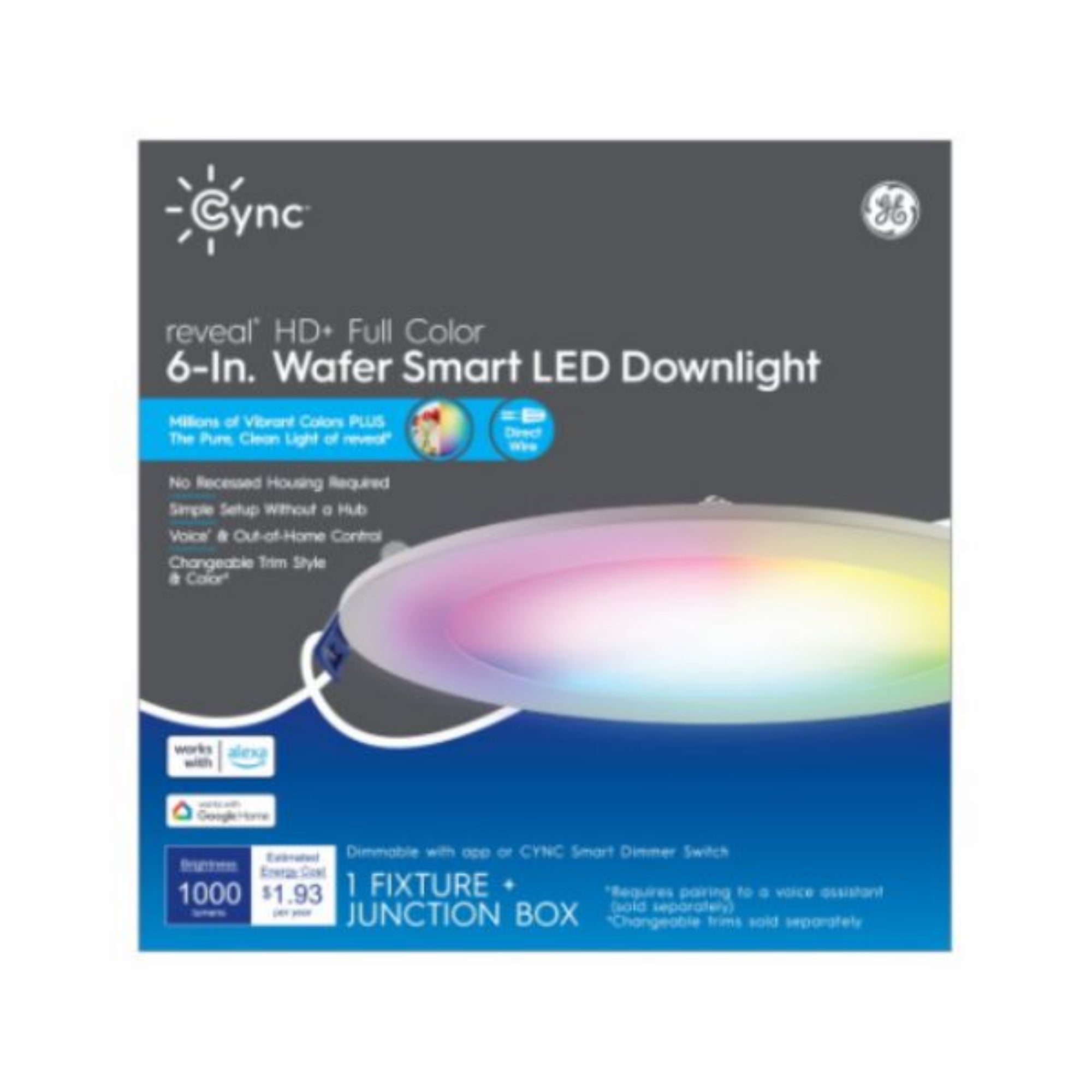 Cync 118912 16W Metal Wafer Light, Multicolor