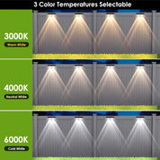 LIANGLOME Solar Fence Lights Outdoor – 3-Color Modes (2700K/4000K/6000K), IP65 Waterproof Step & Deck Lights Pack of 8