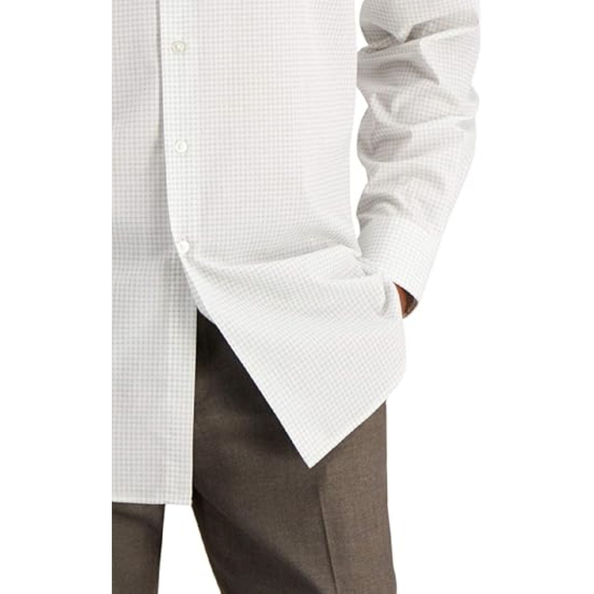 Club Room Men's Essential Check Button Down Dress Shirt in Gray - Medium