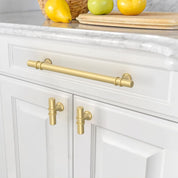 Asidrama 10 Pack 6.3 Inch (160mm) Brushed Gold Kitchen Cabinet Handles, Drawer Pulls, Cupboard Hardware