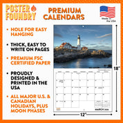 2025 Ireland Wall Calendar – 12-Month Monthly Calendar by Poster Foundry, Scenic Irish Photography, 12" x 18"