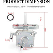 Fuel Valve Petcock for Suzuki ALT50 QuadRunner 50 LT50 (1983–1987) – Stainless Steel, Chrome