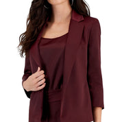 Bar III Women's Plus Size Satin Notched-Collar 3/4-Sleeve Jacket – Carrubo, Size 2XL