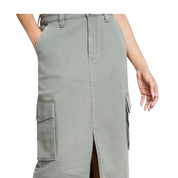 And Now This Women's Cargo Maxi Skirt – Crushed Oregano, Green Size - 0