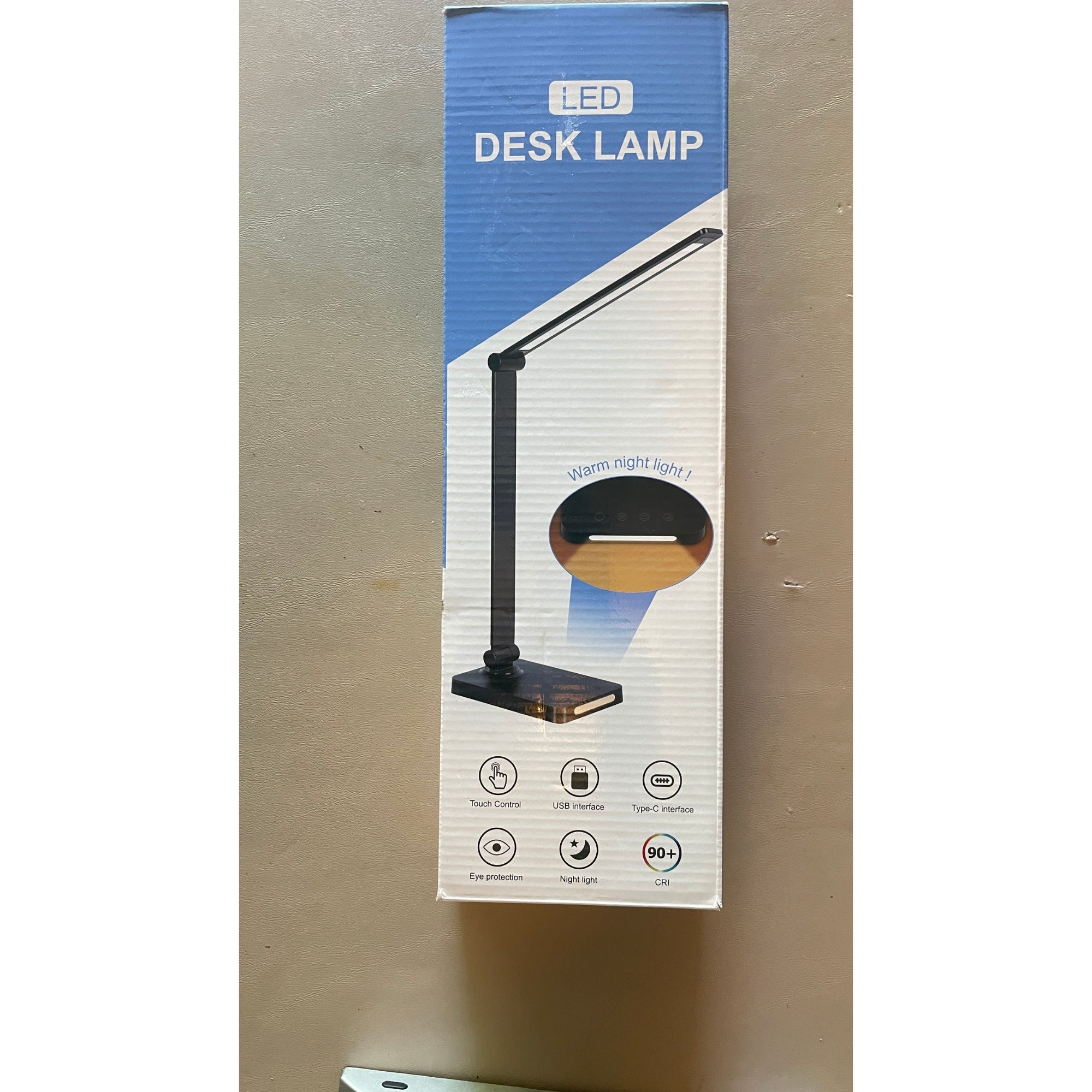 Dott Arts LED Desk Lamp with USB Ports – Touch Control, 5 Color Modes, 3 Brightness Levels, Night Light, Adapter Included – Black