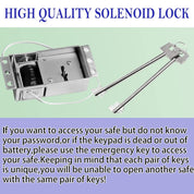 WAH YUE HING Electromagnetic Solenoid Safe Lock Replacement with 2 Override Keys - Nickel