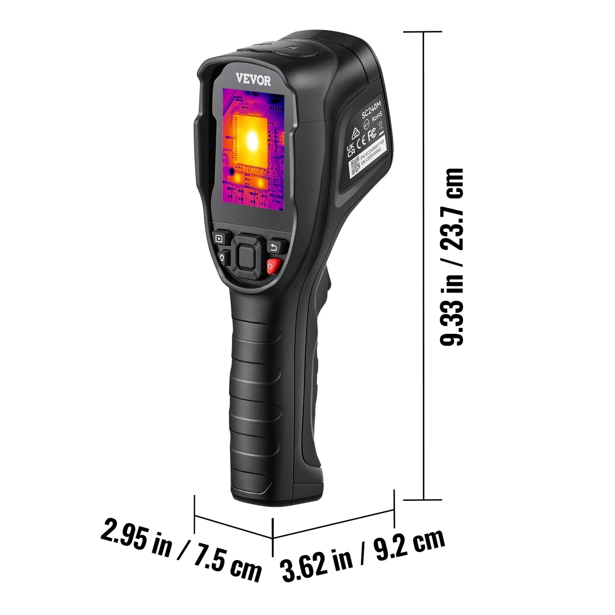 VEVOR Thermal Imaging Camera – 240x180 IR Resolution, 2MP Visual Camera, 20Hz Refresh Rate