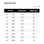 Style & Co Plus Size Printed Pintuck Blouse - Tulip Coral - Size 1X