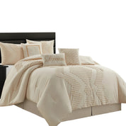 Stratford Park Galatea Tufted Embroidery 7-Pc. Comforter Set, King - Beige