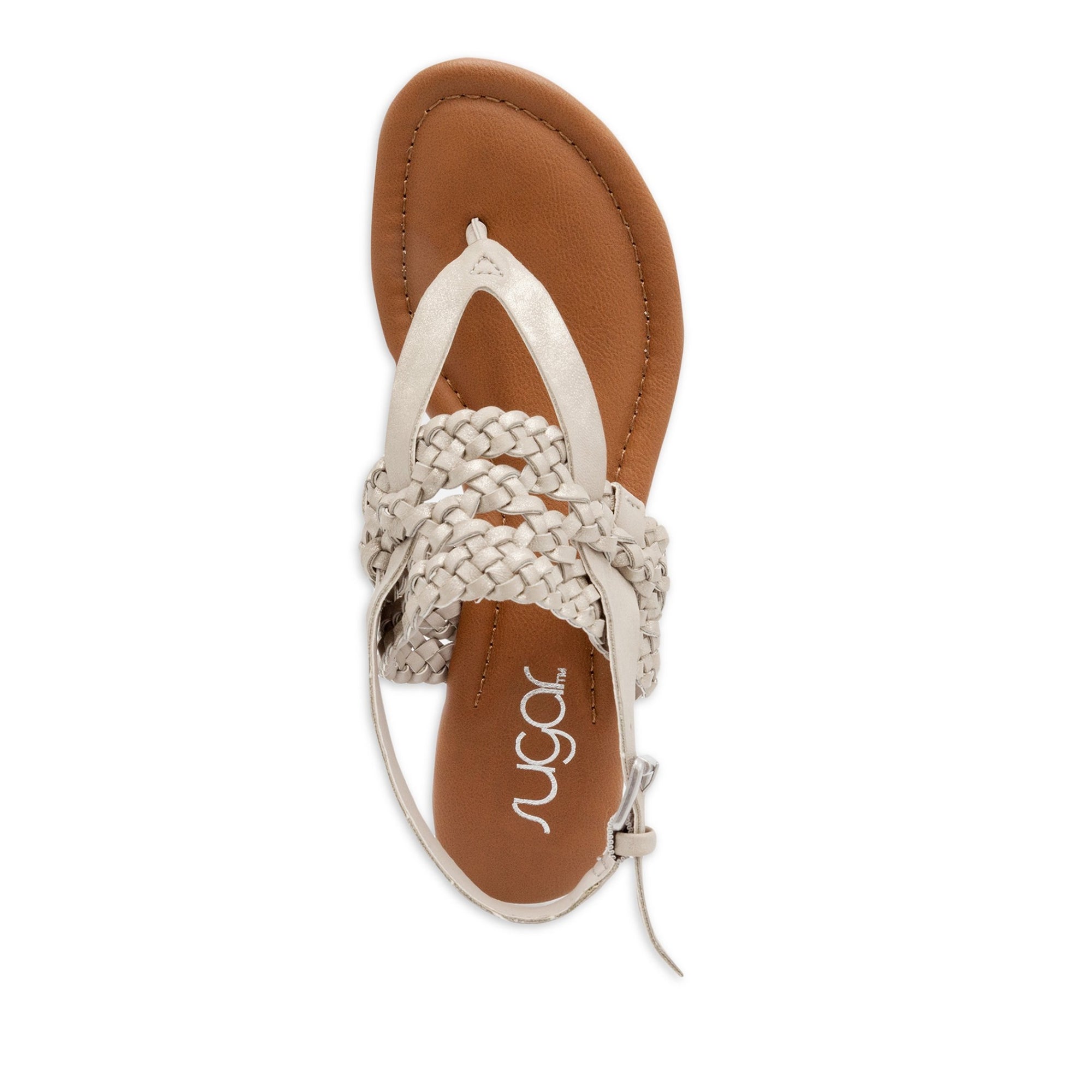 Sugar Women's Sheri Woven Demi Ankle Strap Wedge Thong Sandals, Size 6.5