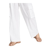 And Now This High-Rise Linen Blend Cargo Pants – White, Size - M