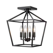 Millennium Lighting 12" 4-Light Semi Flush Mount – Matte Black