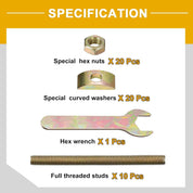 uxcell 5/16" x 4" Countertop Connector Kit – 30pcs Stainless Steel Desktop/Tabletop Fastener Set – Gold