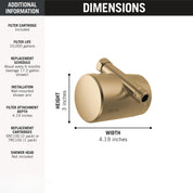 Clarifi 7SF100 Standard Shower Filter Attachment – Champagne Bronze